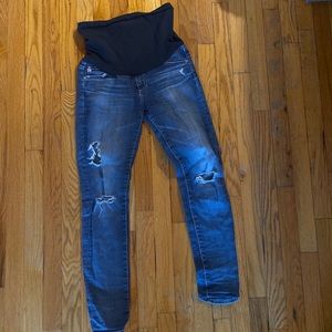 AG MATERNITY  DISTRESSED LEGGING ANKLE JEAN 27